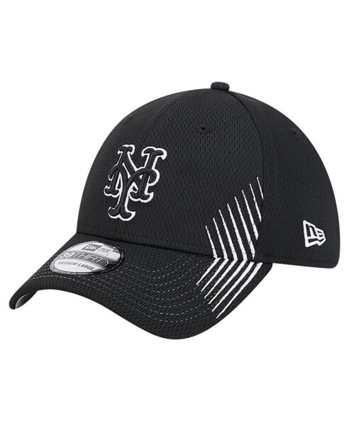 Men's Black New York Mets Active Dash Mark 39THIRTY Flex Hat