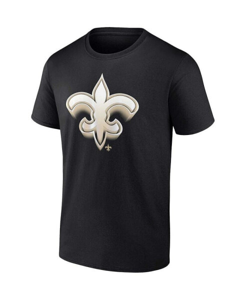 Men's Black New Orleans Saints Chrome Dimension T-shirt