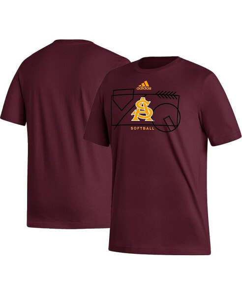 Men's Maroon Arizona State Sun Devils Locker Lines Softball Fresh T-shirt