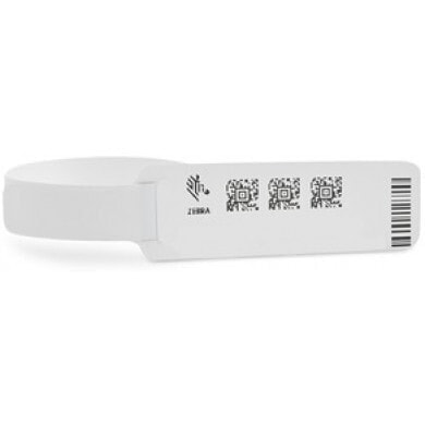 Zebra Z-Band UltraSoft - Hospital wristband - White - Monochromatic - Adhesive - 15.2 cm (6")