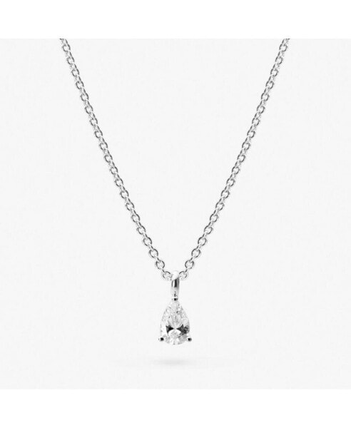 Silver Delicate Solitaire Pendant - Elise Pendant Silver