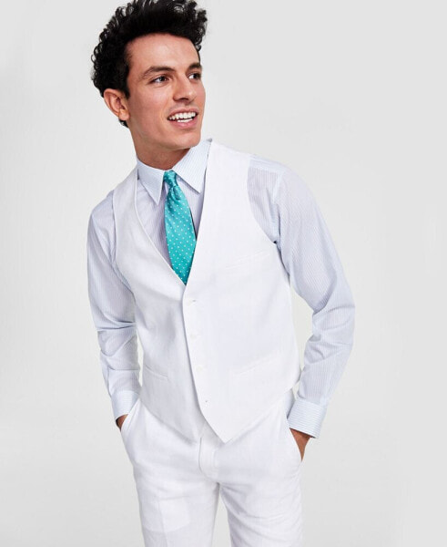 Men's Slim-Fit Linen Suit Vest, Created for Macy's