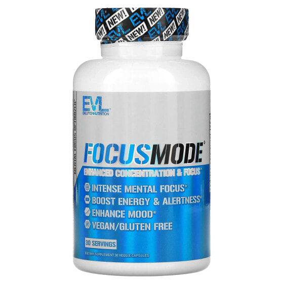 Витамины для улучшения памяти и работы мозга Evlution Nutrition FocusMode, 30 капсул