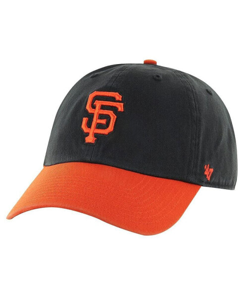 47 Brand Men's Black/Orange San Francisco Giants Clean Up Adjustable Hat