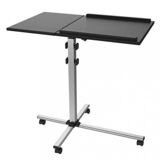 Techly mobilny stolik pod projektor i notebook z dwoma półkami czarny (101485)