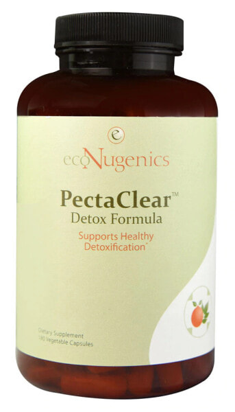 EcoNugenics PectaClear Detox Formula Комплекс с пектазолом и альгинатом для  здоровой детоксикации организма 180 вегетарианских капсул