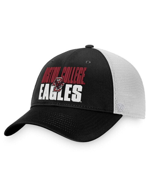 Men's Black, White Boston College Eagles Stockpile Trucker Snapback Hat