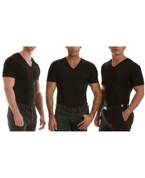 Men's Big & Tall Insta Slim 3 Pack Compression Short Sleeve V-Neck T-Shirts