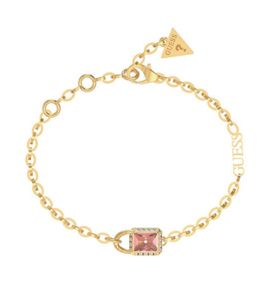 Modern Gold Plated Shiny Padlock Bracelet JUBB02195JWYGPKS