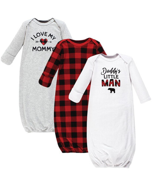 Baby Boys Cotton Gowns, Buffalo Plaid Family