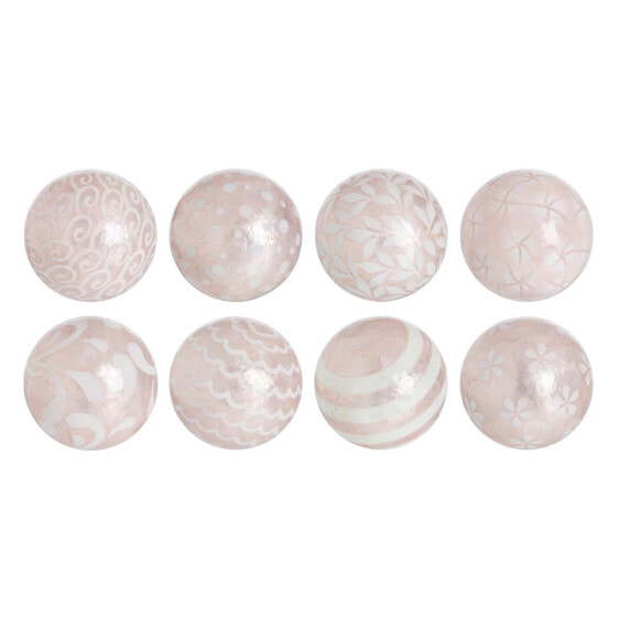 Balls CAPIZ Decoration Pink 10 x 10 x 10 cm (8 Units)