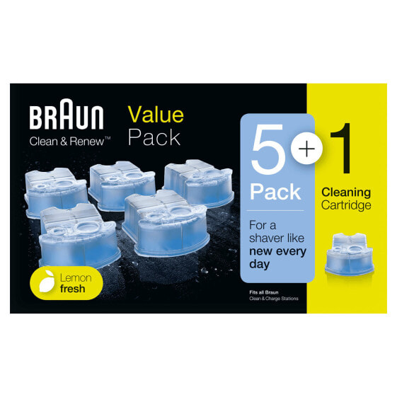 Braun Clean & Renew Refill Cartridges CCR – 5+1 Pack - Blue - Plastic - Ireland - geschikt voor alle Braun Clean&Charge reinigingsstations - 1.19 kg - 135 mm