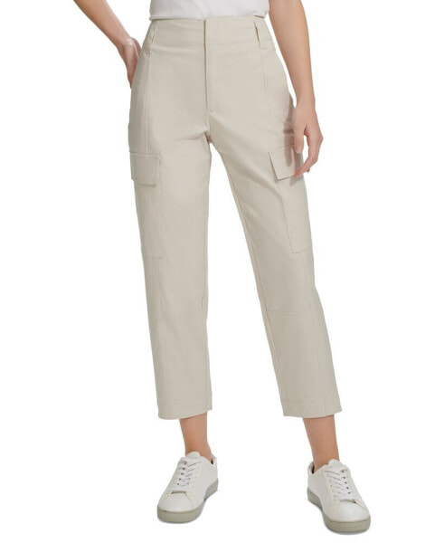 Women's High-Rise Stretch Twill Cargo Ankle Pants