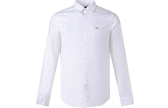 Рубашка мужская ARMANI EXCHANGE модель с узором из логотипов, белая