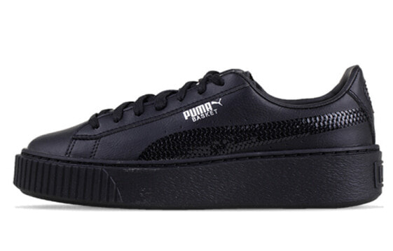 Puma Basket Platform 复古松糕板鞋 女款 黑色 / Кроссовки Puma Basket Platform 367237-01