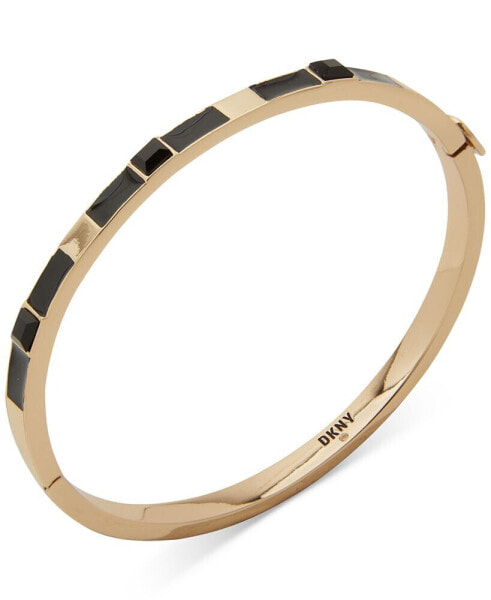 Gold-Tone Jet Crystal Thin Bangle Bracelet