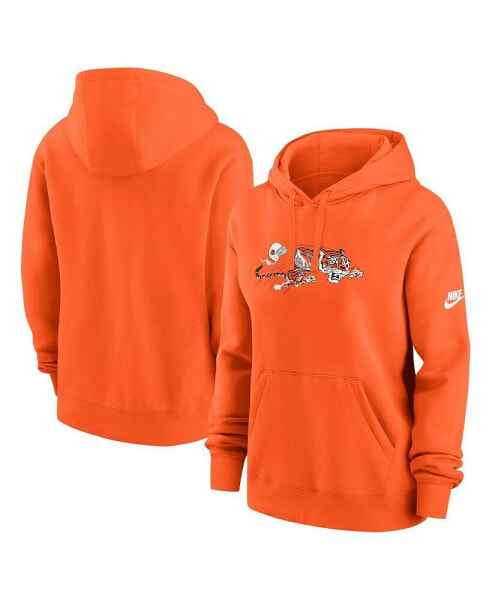 Women's Orange Cincinnati Bengals Club Fleece Pullover Hoodie