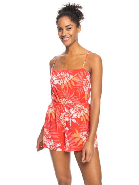 Roxy 300524 Women On Way Love Romper Hibiscus Seaside Tropics Size XS