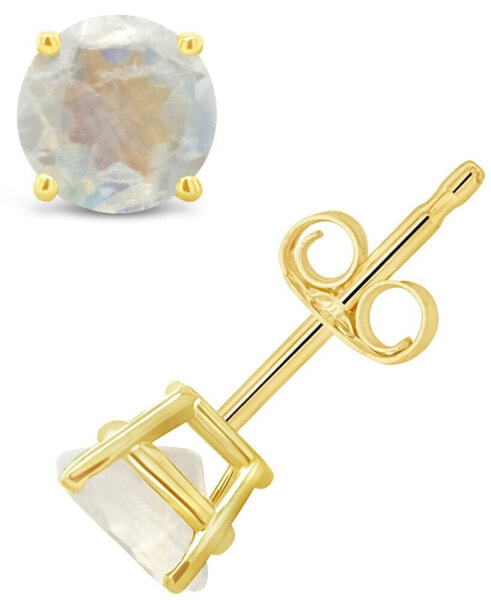 Moonstone (1-1/10 ct. t.w.) Stud Earrings in 14K White or Yellow Gold