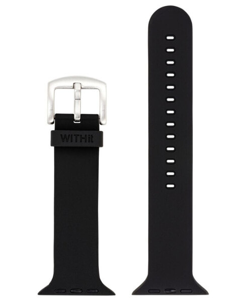 Ремешок для часов WITHit черный гладкий силиконовый ремешок совместимый с Apple Watch 42/44/45/Ultra/Ultra 2
