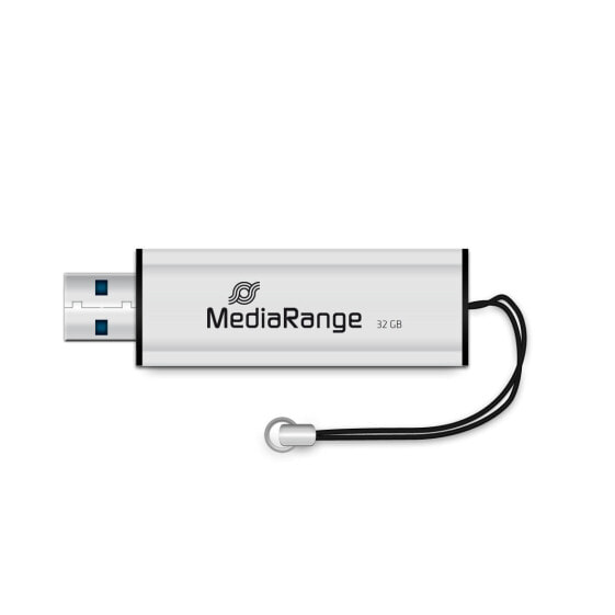 Флеш-накопитель Mediarange MR916 - 32 ГБ - USB Type-A - 3.2 Gen 1 (3.1 Gen 1) - 70 Мб/с - Скользящий - Черный, Серебристый