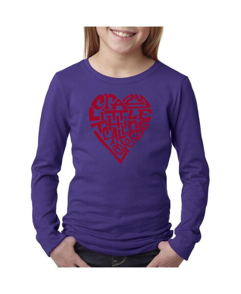 Big Girl's Word Art Long Sleeve T-Shirt - Crazy Little Thing Called Love