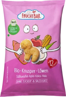 Kindersnack Bio-Knusper-Löwen Süßkartoffel Apfel Kokos Mais ab 1 Jahr, 30 g