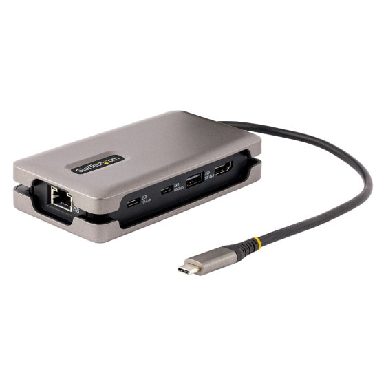 StarTech.com USB-C Multiport Adapter - 4K 60Hz HDMI 2.0b - HDR - USB 3.2 Gen 2 10Gbps Hub (2xUSB-C - 1xUSB-A) - 100W PD Pass-Through - Mini Travel Dock - 12"/30cm Cable - Laptop Docking Station - Wired - USB 3.2 Gen 2 (3.1 Gen 2) Type-C - 100 W - 10,100,1000 Mbit/s -