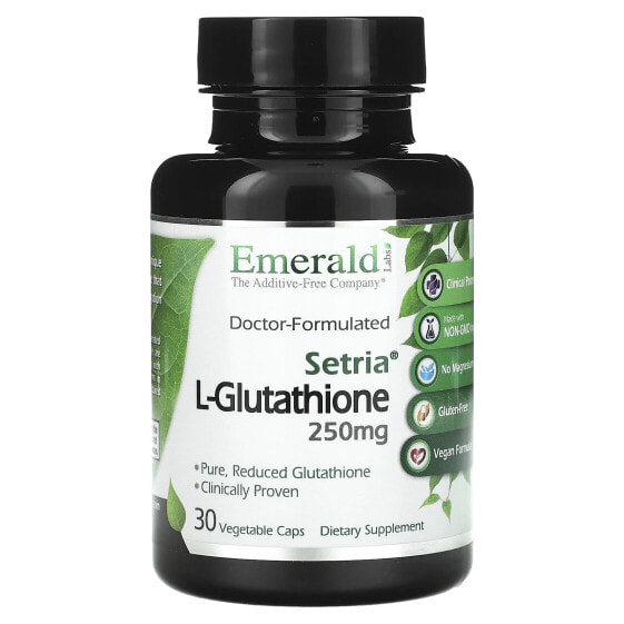 Антиоксидант Setria L-Glutathione, 250 мг, 30 овощных капсул Emerald Laboratories