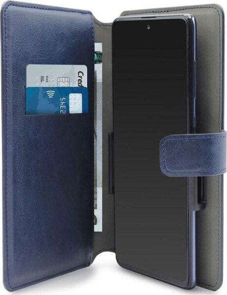 Чехол для смартфона Puro Universal Wallet с карманами на карты, XXL (голубой)