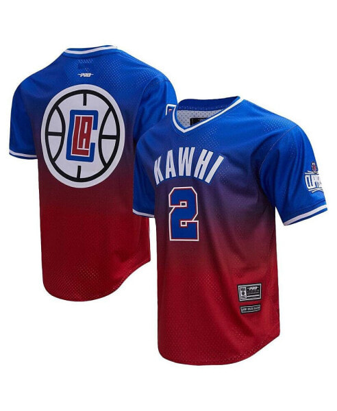 Men's Kawhi Leonard Royal, Red LA Clippers Ombre Name and Number T-shirt
