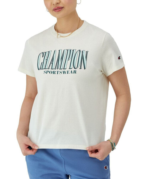 Women's Classic Cotton Crewneck Logo Short-Sleeve T-Shirt