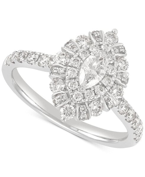 Кольцо Macy's Diamond Marquise Halo Engagement