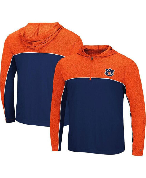 Men's Navy Auburn Tigers Flick Quarter-Zip Hoodie Windshirt