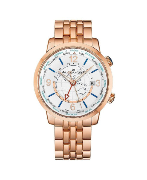 Men's Journeyman 2 Rose-Gold Stainless Steel , Silver-Tone Dial , 40mm Round Watch