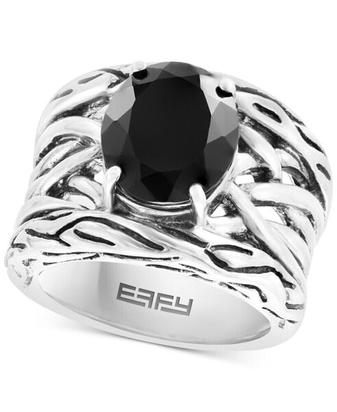 EFFY® Onyx Openwork Woven Ring in Sterling Silver