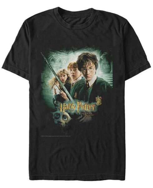 Harry Potter Men's Chamber of Secrets Ron Harry Hermione Dobby Poster Short Sleeve T-Shirt