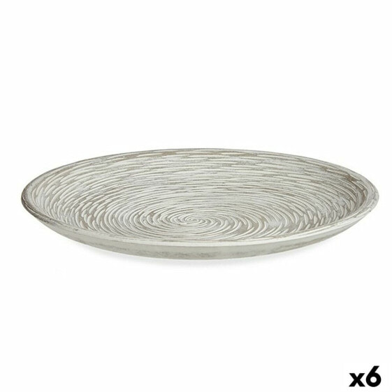 Декоративное блюдо белое с узором Ø 29 см (6 штук) Gift Decor Spiral