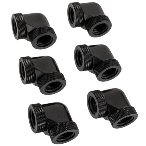 Raijintek Pelias D160906, 16mm, 90 Grad Adapter - 6er-Pack, schwarz