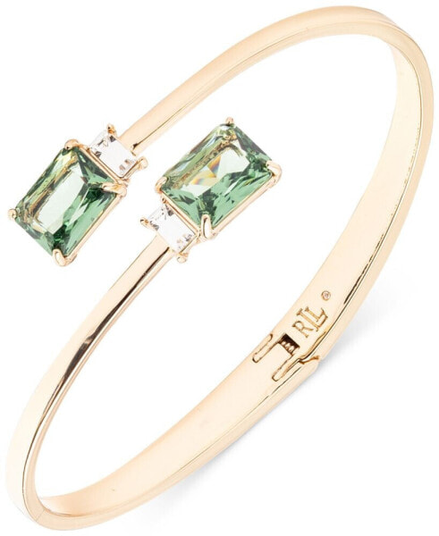 Gold-Tone Stone Bypass Bangle Bracelet