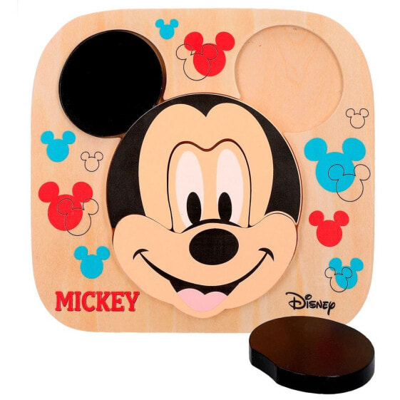 Пазл для малышей Disney Mickey 6 элементов 21x20 со шнуровкой из дерева
