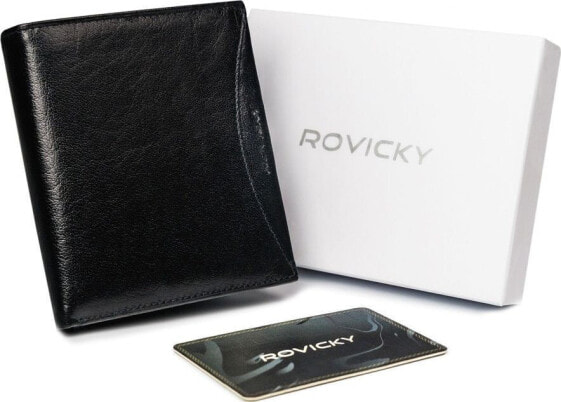 Rovicky Pojemny portfel męski z naturalnej skóry licowej z ochroną RFID Rovicky Nie dotyczy