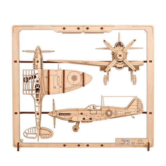UGEARS Fighter Aircraft 2.5D Puzzle Wooden Mechanical Model