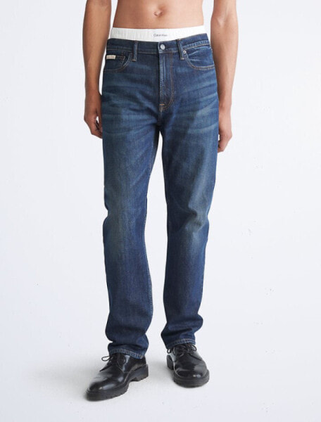 Calvin Klein Jeans Mens Flat Front Denim Jeans Vintage CK Indigo 33W x 30L