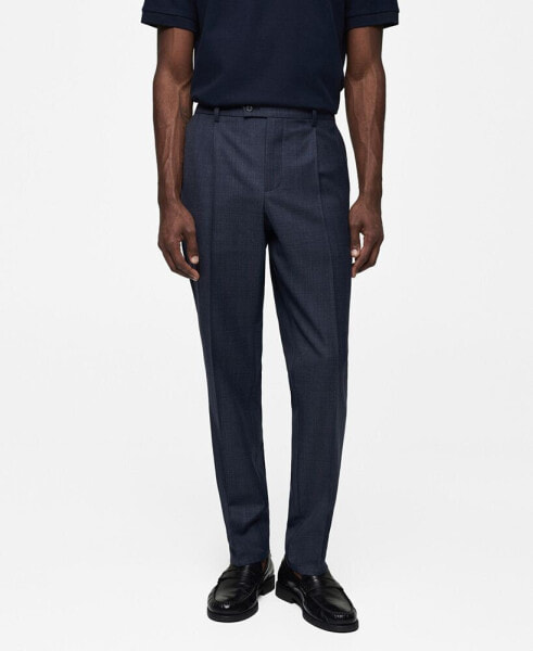 Men's Pleat Detail Wool Pants