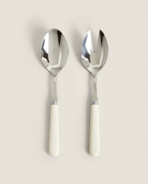 Set of stainless steel salad cutlery (set of 2)