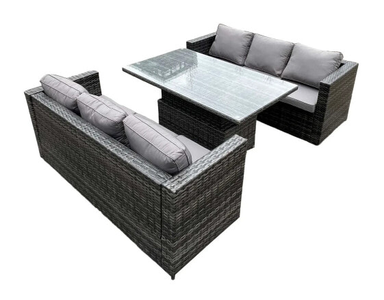 6-Sitzer Rattan Sofa Set Gartenmöbel