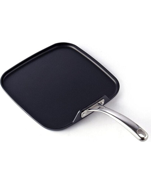 Nonstick Square Griddle Pan 11 x 11-Inch, Hard Anodized Cookware Griddle Pan, Black