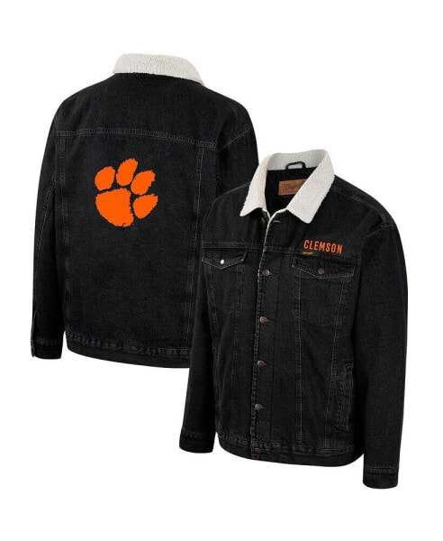 Men's x Wrangler Charcoal Clemson Tigers Western Button-Up Denim Jacket