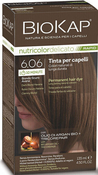 BIOKAP DELICATO RAPID barva na vlasy - 6.06 Tmavá blond Havana 135 ml